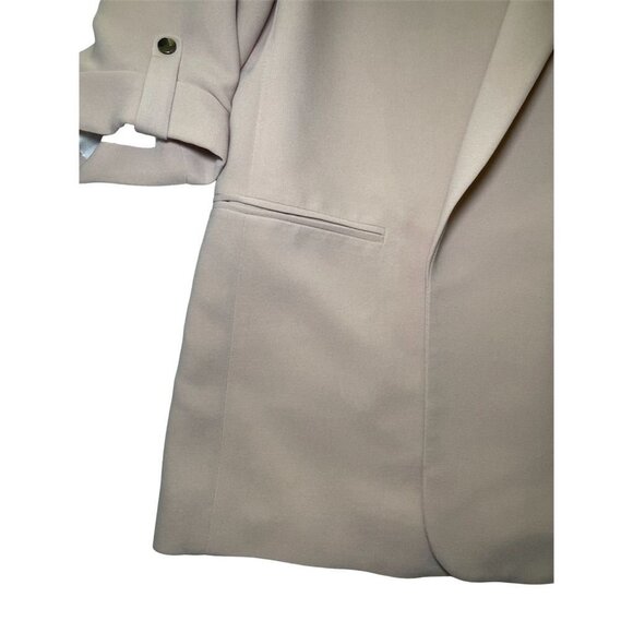 Zara Women's Beige Blazer Medium Tailored Mid-Length Jacket - Picture 9 of 16